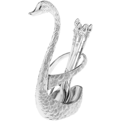 Spoon Set With Swan-Shaped Holder