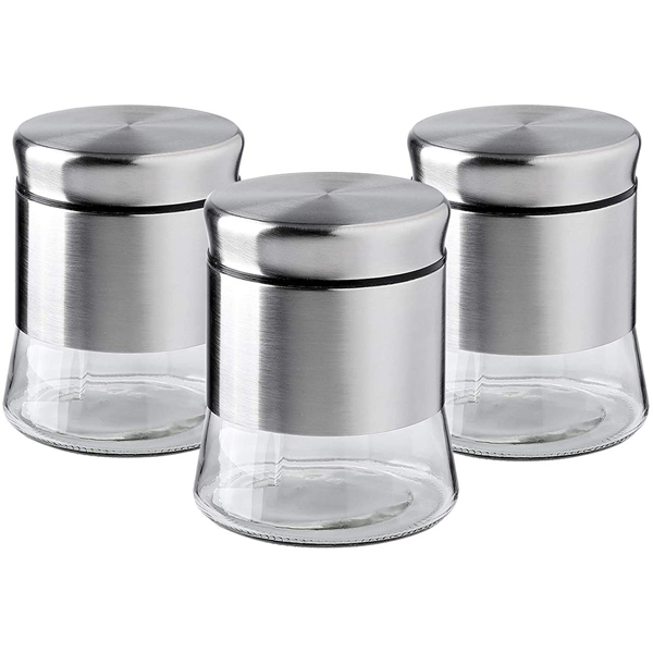 Glass Canisters Set 3 Pcs