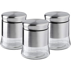 Glass Canisters Set 3 Pcs