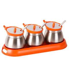 Herb Spice Jar Canister With Tray Set