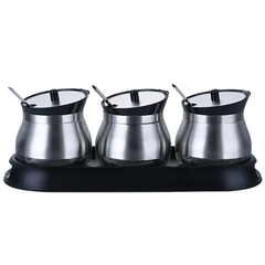 Herb Spice Jar Canister With Tray Set