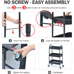 3 Compartment Kitchen Trolley