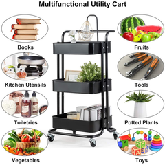 3 Compartment Kitchen Trolley Heavy