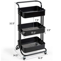 3 Compartment Kitchen Trolley Heavy
