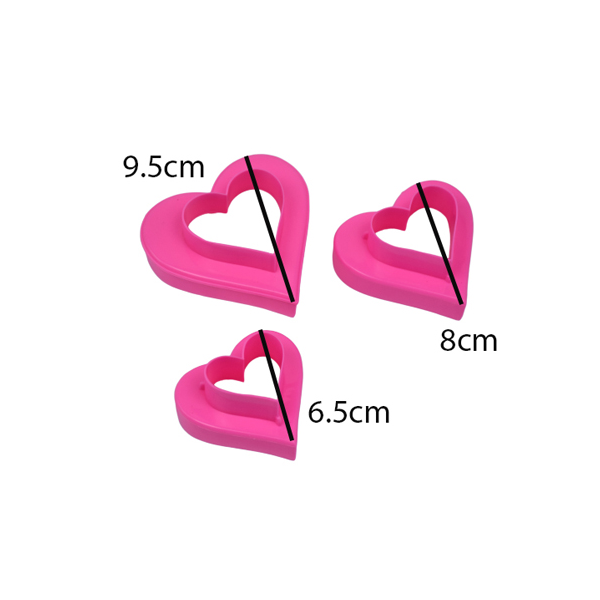 Double Sided Cookie Cutter 3Pcs Set Heart