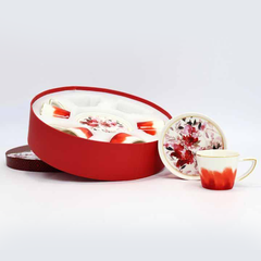 Angela Cup & Saucer Set - Red Flowers