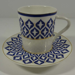 Angela Cup & Saucer Set - Blue Texture