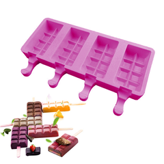 Silicone Popsicle Ice Cream Mold 4 Cavity