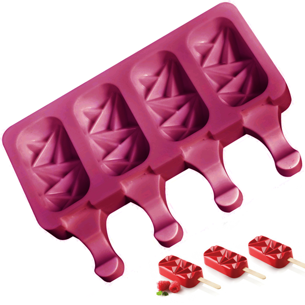 Silicone Popsicle Ice Cream Mold 4 Cavity