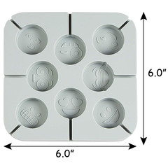 Silicone Lollipop Emoji Mold 8 Cavity