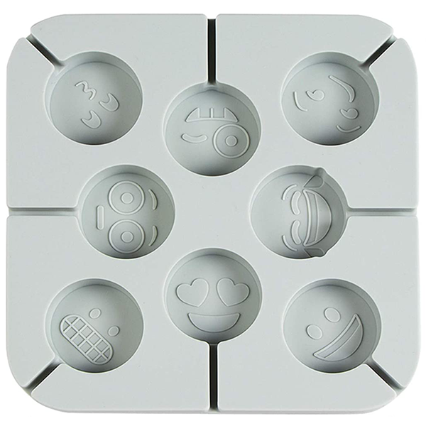 Silicone Lollipop Emoji Mold 8 Cavity