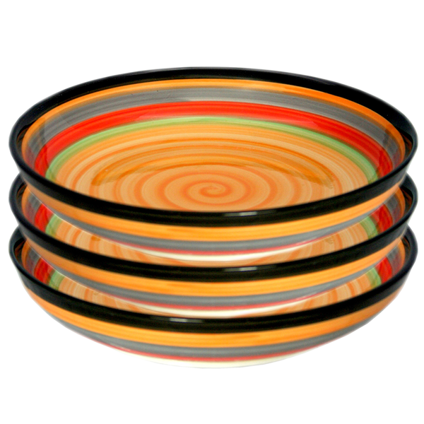 Porcelain Spiral Plate Set 4 Pcs
