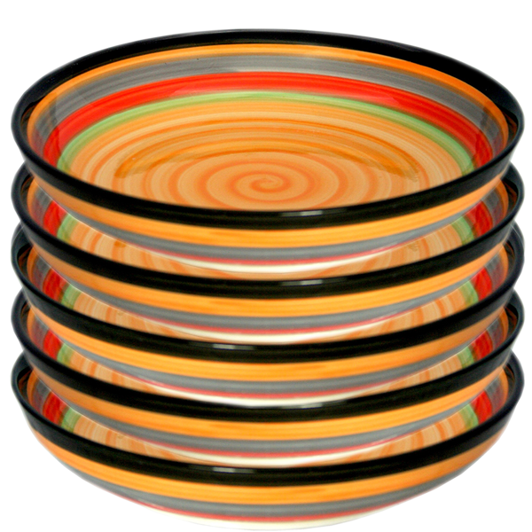 Porcelain Spiral Plate Set 6 Pcs