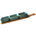 Porcelain Dip Bowl Set With Tray