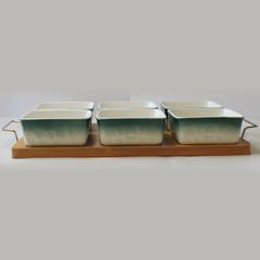 Porcelain Dip Bowl Set With Tray
