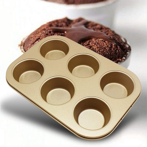 Muffin Tray 6 Cavity Gold