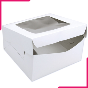 Pack Of 20 White Bakery Box With Window - bakeware bake house kitchenware bakers supplies baking
