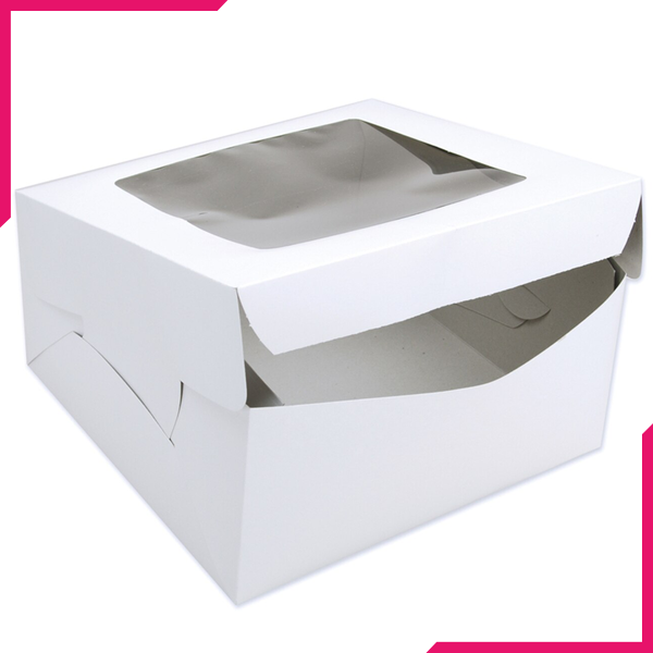 Pack Of 30 White Bakery Box With Window - bakeware bake house kitchenware bakers supplies baking