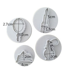 Cosmetics Fondant Plunger Cutter 4Pcs Set