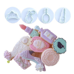 Cosmetics Fondant Plunger Cutter 4Pcs Set