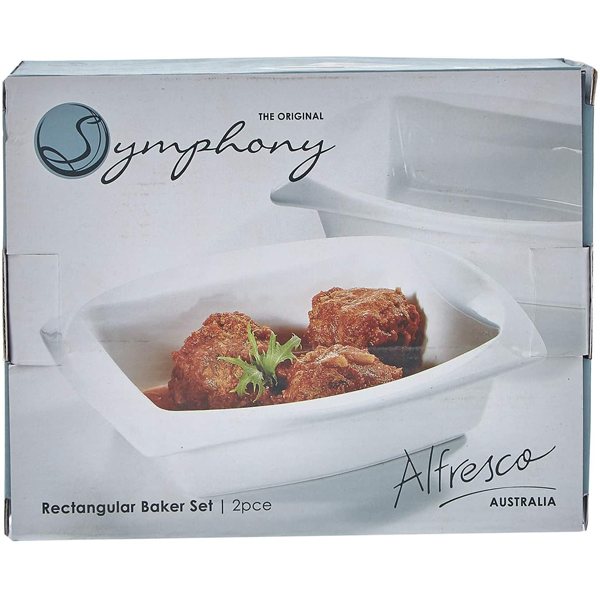 Symphony Rectangle Baker Set 2Pcs - bakeware bake house kitchenware bakers supplies baking