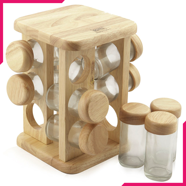 Billi Revolving Spice Rack Set 12Pcs - bakeware bake house kitchenware bakers supplies baking