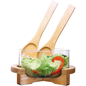 Billi Glass Salad Bowl Set - bakeware bake house kitchenware bakers supplies baking