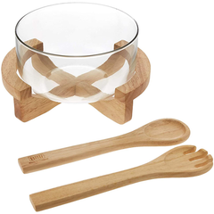Billi Glass Salad Bowl Set - bakeware bake house kitchenware bakers supplies baking