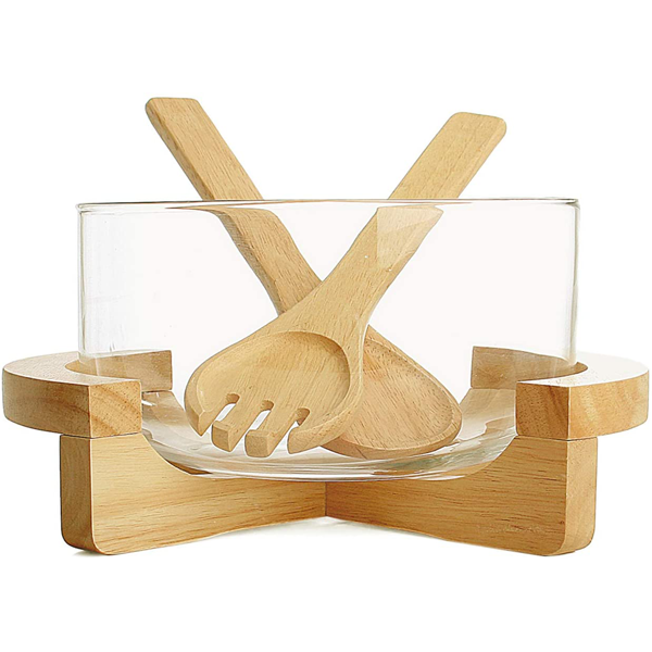 Billi Glass Salad Bowl Set - bakeware bake house kitchenware bakers supplies baking