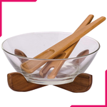 Billi Wooden Salad Bowl Set - bakeware bake house kitchenware bakers supplies baking