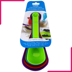 Set of 4 Scoops with Measuring Spoons - bakeware bake house kitchenware bakers supplies baking