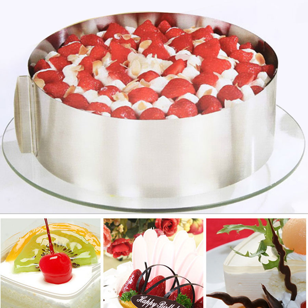 6"-12" Stainless Steel Adjustable Cake Ring - bakeware bake house kitchenware bakers supplies baking