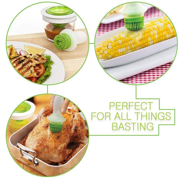Silicone Chef's Basting Oil Brush Set - bakeware bake house kitchenware bakers supplies baking