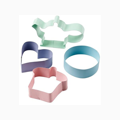 Cupcakes/Pastels 4 Piece Coloured Metal Cookie Cutter Set - bakeware bake house kitchenware bakers supplies baking