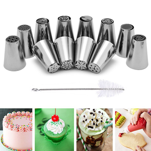 12 Pcs Multi-Design Russian Icing Nozzle/Tips for Cake Decorating - bakeware bake house kitchenware bakers supplies baking