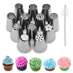 12 Pcs Multi-Design Russian Icing Nozzle/Tips for Cake Decorating - bakeware bake house kitchenware bakers supplies baking