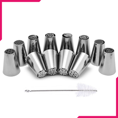 12 Pcs Multi-Design Russian Icing Nozzle/Tips for Cake Decorating - bakeware bake house kitchenware bakers supplies baking