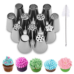12 Pcs Multi-Design Russian Icing Nozzle/Tips for Cake Decorating - bakeware bake house kitchenware bakers supplies baking