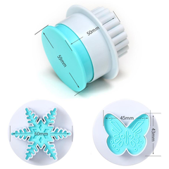 2pcs Snowflake Butterfly Cake Decorating Plunger Cutter - bakeware bake house kitchenware bakers supplies baking