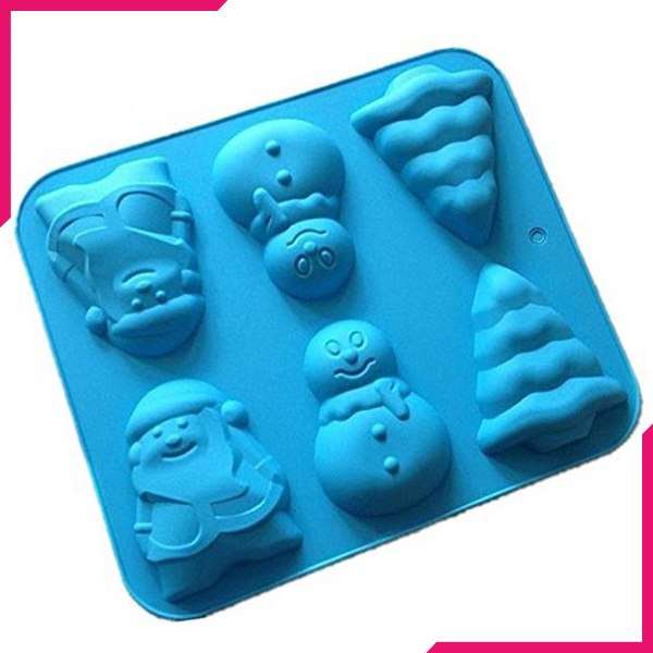 Silicone Christmas Theme Cupcake Mold 6 Cavity - bakeware bake house kitchenware bakers supplies baking