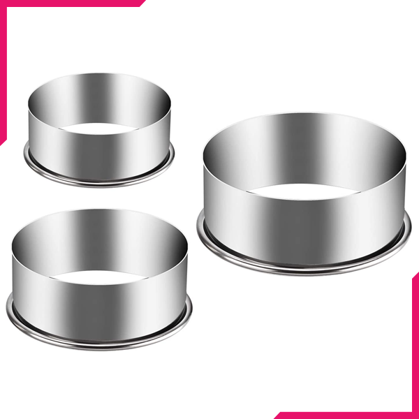 Stainless Steel Round Cookie Cutter Set 3Pcs - 5.5cm, 6.5cm, 7.5cm - bakeware bake house kitchenware bakers supplies baking