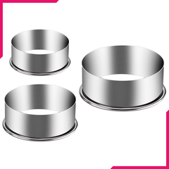 Stainless Steel Round Cookie Cutter Set 3Pcs - 5.5cm, 6.5cm, 7.5cm - bakeware bake house kitchenware bakers supplies baking