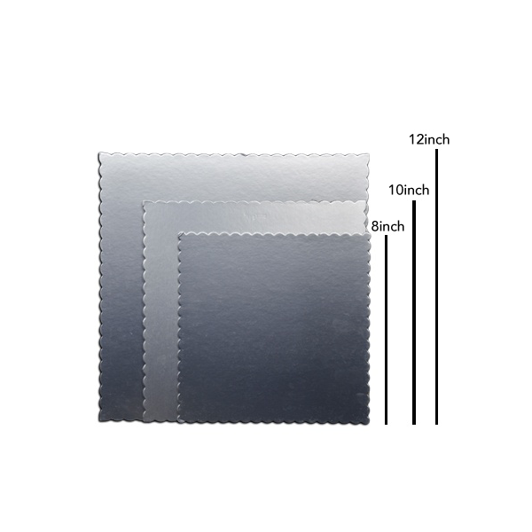 Square Cake Board Silver 3Pcs Set - bakeware bake house kitchenware bakers supplies baking
