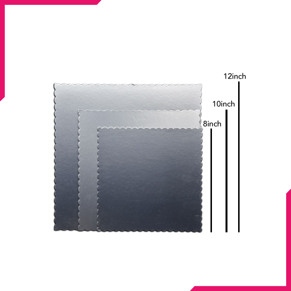 Square Cake Board Silver 3Pcs Set - bakeware bake house kitchenware bakers supplies baking