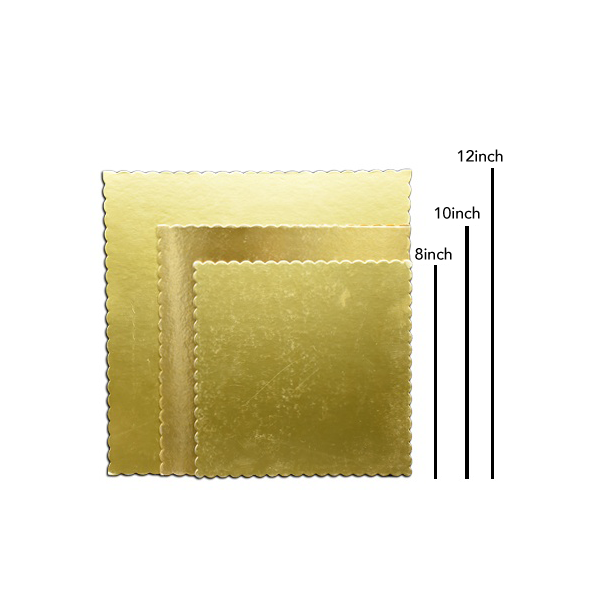 Square Cake Board Golden 3Pcs Set - bakeware bake house kitchenware bakers supplies baking