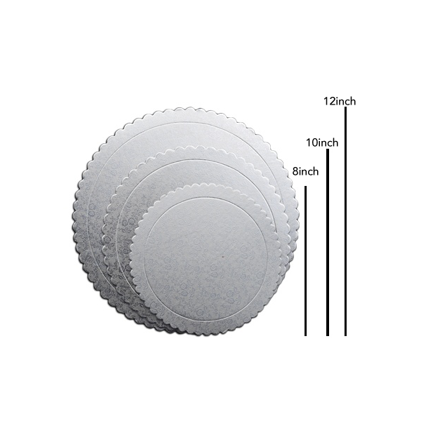 Round Cake Board Silver 3Pcs Set - bakeware bake house kitchenware bakers supplies baking
