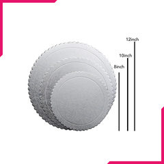Round Cake Board Silver 3Pcs Set - bakeware bake house kitchenware bakers supplies baking