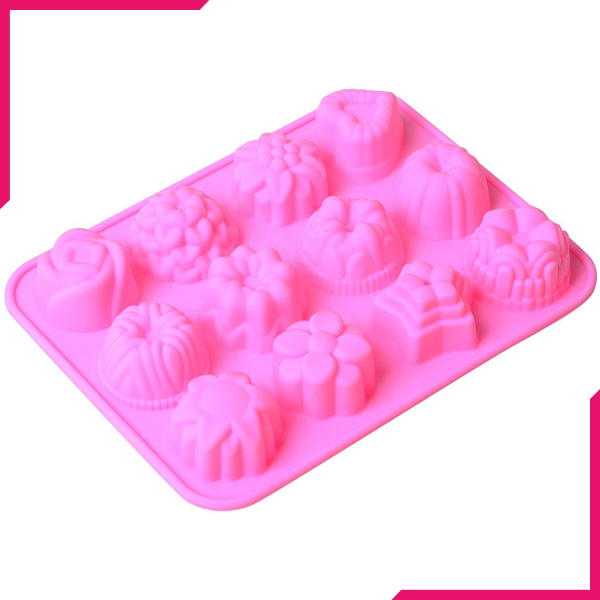 12 Cavity Silicone Flower Mold - bakeware bake house kitchenware bakers supplies baking