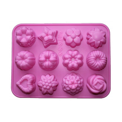 12 Cavity Silicone Flower Mold - bakeware bake house kitchenware bakers supplies baking