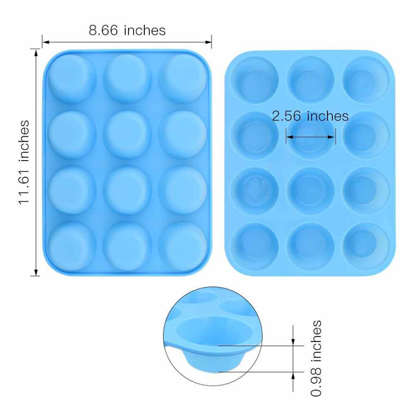 12 Cups Silicone Baking Molds - bakeware bake house kitchenware bakers supplies baking